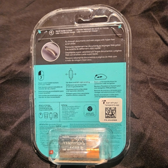 Logitech h Marathon M705 Wireless Mouse Black/Grey - Picture 3 of 4